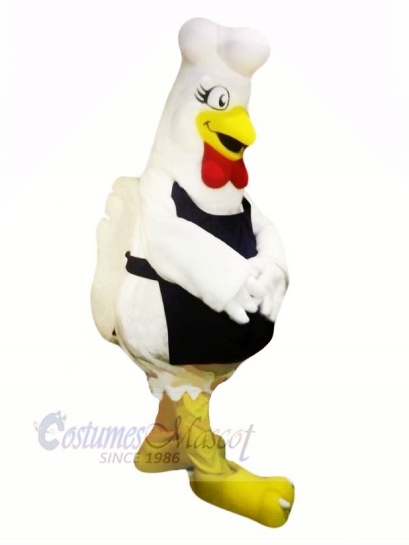 Cute White Chicken Mascot Costumes Cartoon