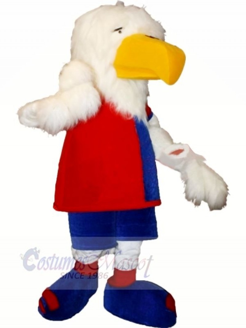 Cute White Eagle Mascot Costumes Cartoon