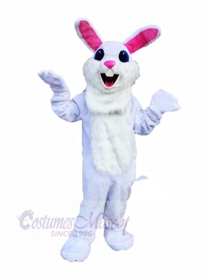 Cute White Easter Bunny Mascot Costumes Cartoon