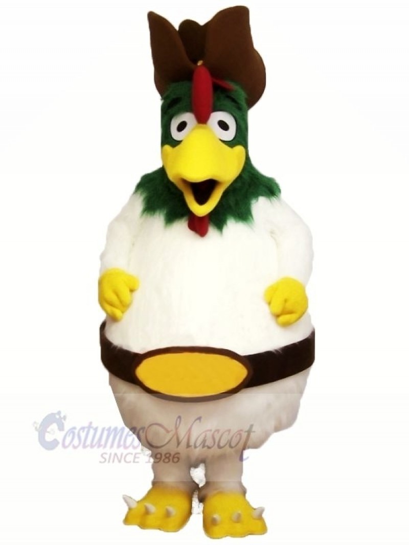 White Furry Rooster Mascot Costumes Cartoon