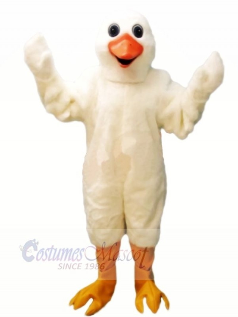 Cute White Goose Mascot Costumes Cartoon