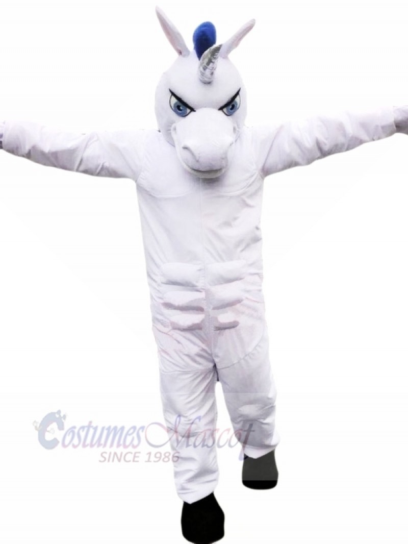 White Muscle Horse Mascot Costumes Cartoon