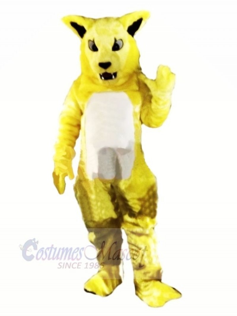 Yellow Fierce Wildcat Mascot Costumes Cartoon	