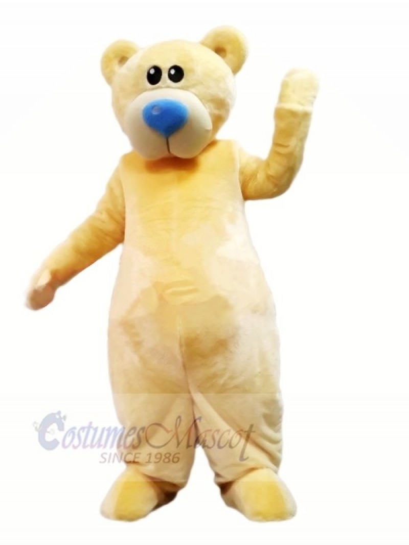 Yellow Bear with Blue Nose Mascot Costumes Cartoon