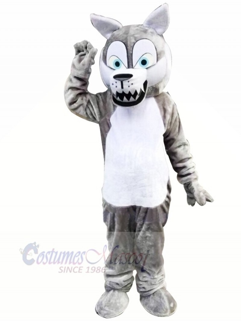 Fierce Grey Wolf Mascot Costumes Cartoon