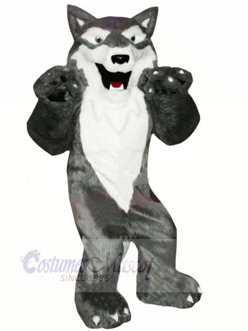 Grey and White Wolf Mascot Costumes Cartoon
