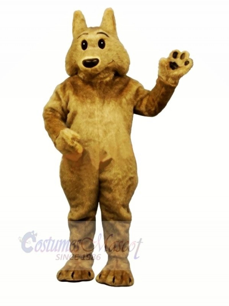 Brown Wolf with Black Eyes Mascot Costumes Cartoon