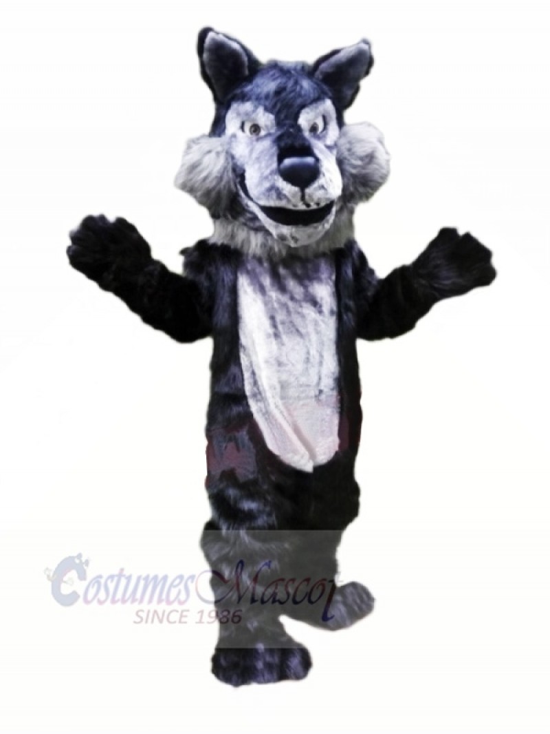 Plush Grey Wolf Mascot Costumes Cartoon