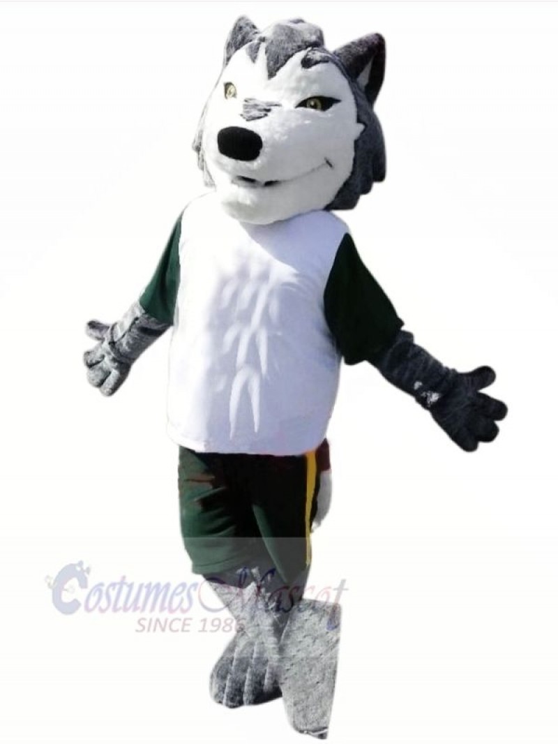 Sport Wolf with Small Eyes Mascot Costumes Cartoon