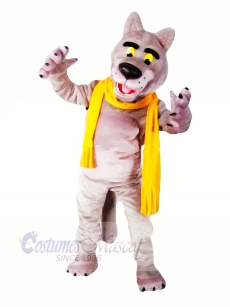 Fashion Wolf with Scarf Mascot Costumes Cartoon	