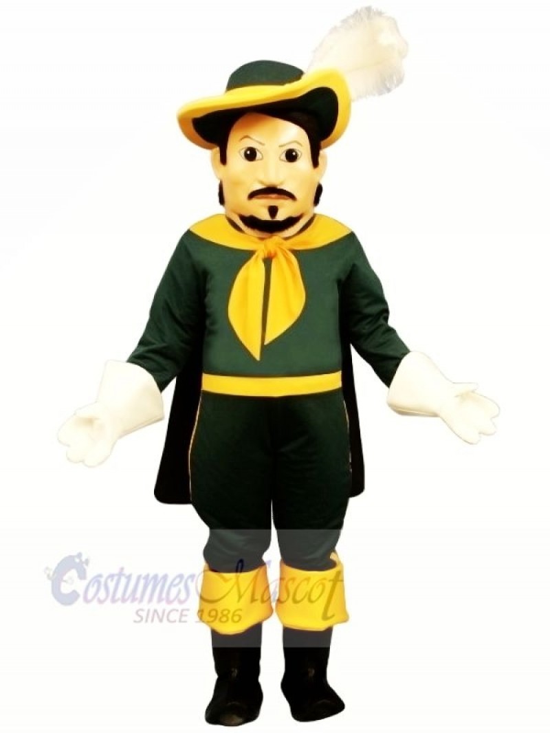 Cool Calvin Cavalier with Green Coat Mascot Costume People