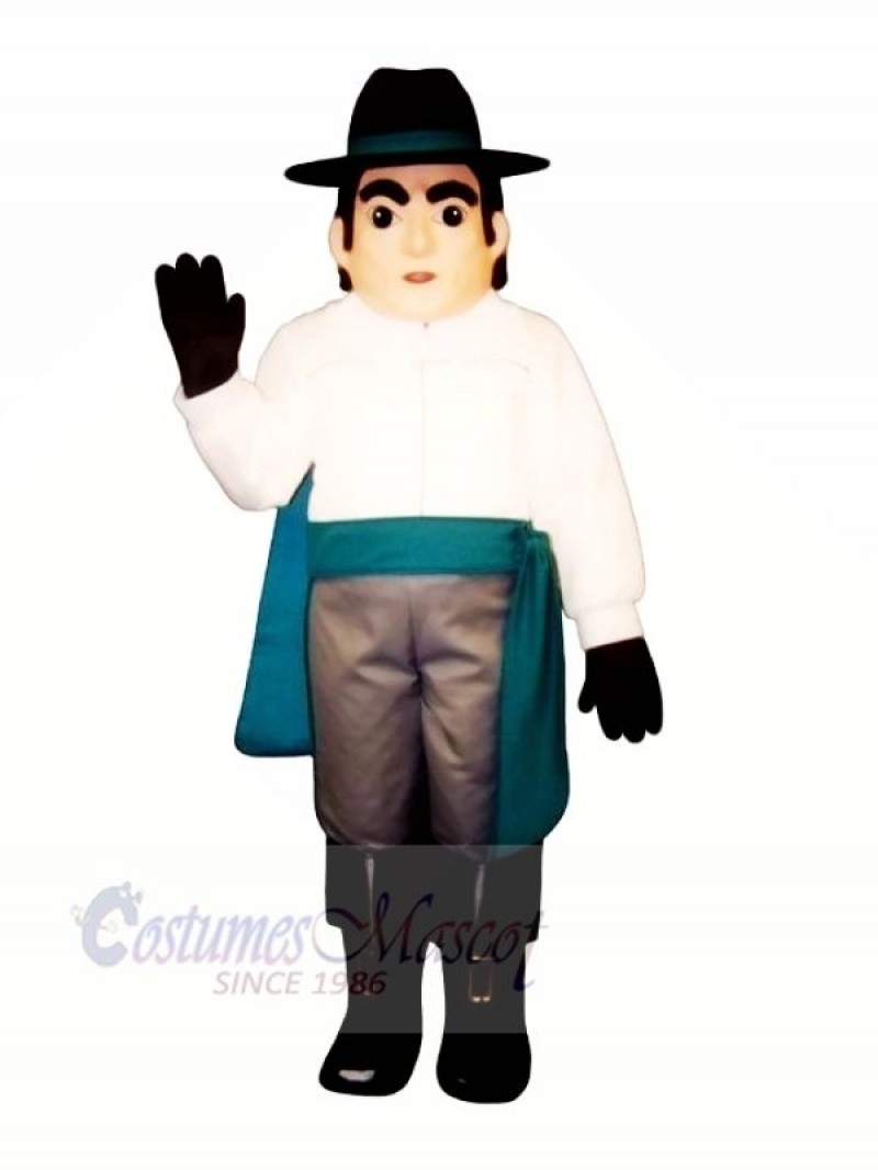 Raider with Black Hat Mascot Costume People