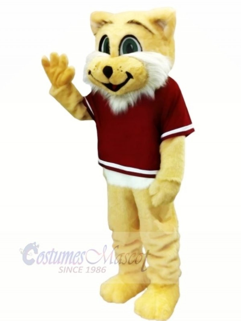 Happy Wildcat Mascot Costumes Cartoon	