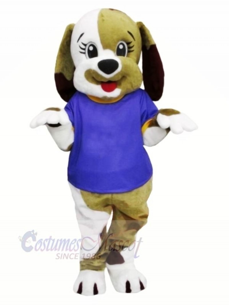 Fromm Puppy Dog with Blue T-shirt Mascot Costumes Cartoon