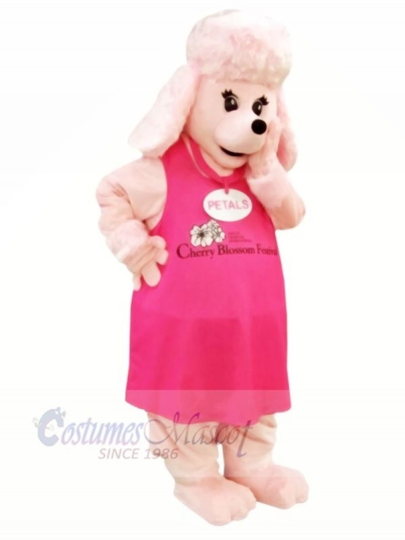 Pink Dog in Dress Mascot Costumes Cartoon