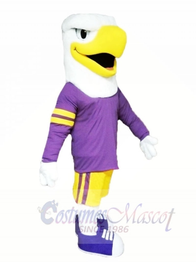 Eagle with Purple Suit Mascot Costumes Animal