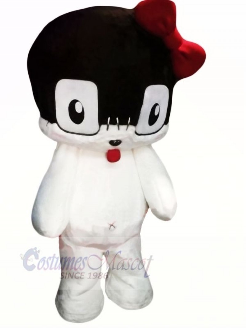 Lovely White Cat Mascot Costume Cartoon