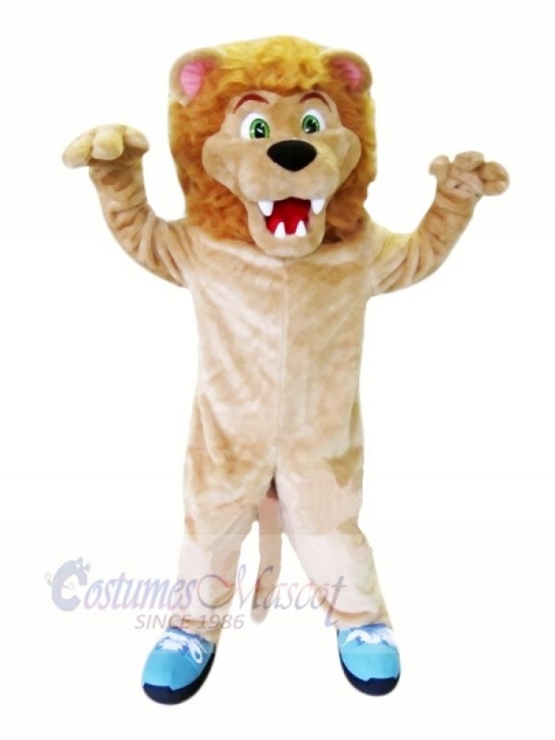 Fierce Lion with Blue Shoes Mascot Costumes Adult	