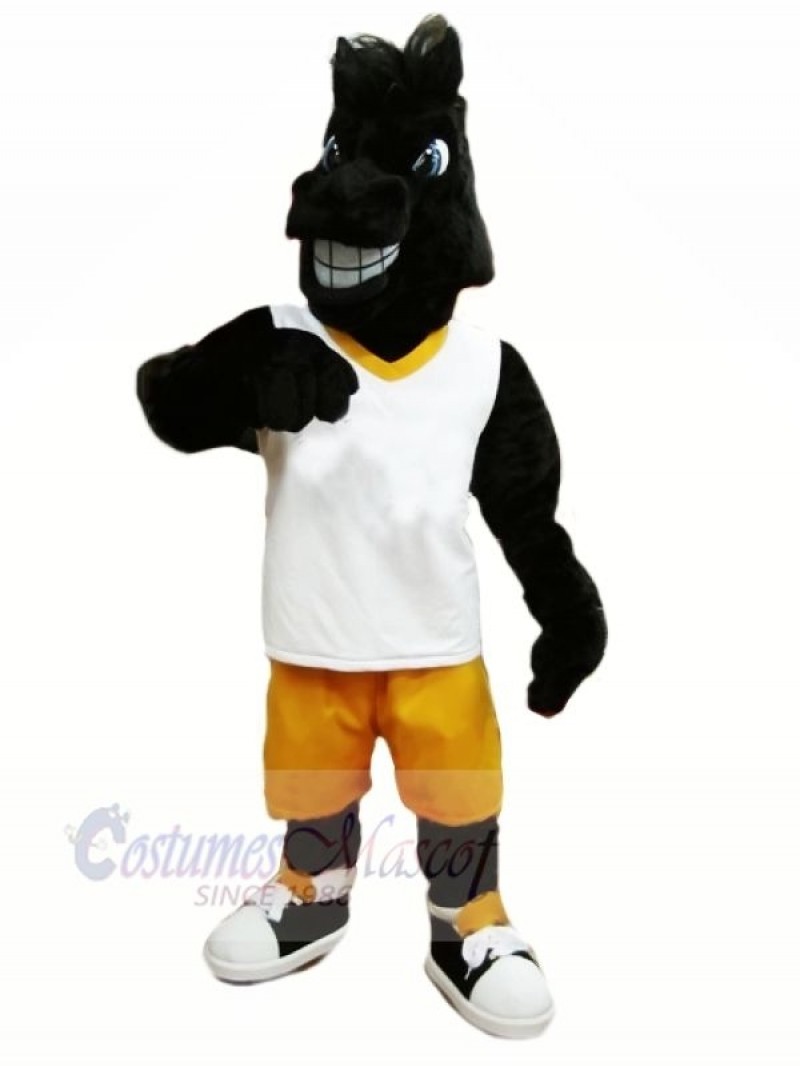 Sport Black Horse Mascot Costumes Cartoon