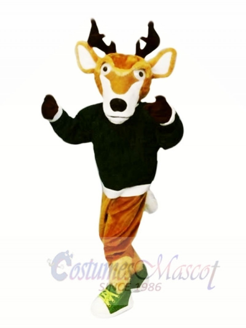 Sport Deer with Black Sweater Mascot Costumes Animal