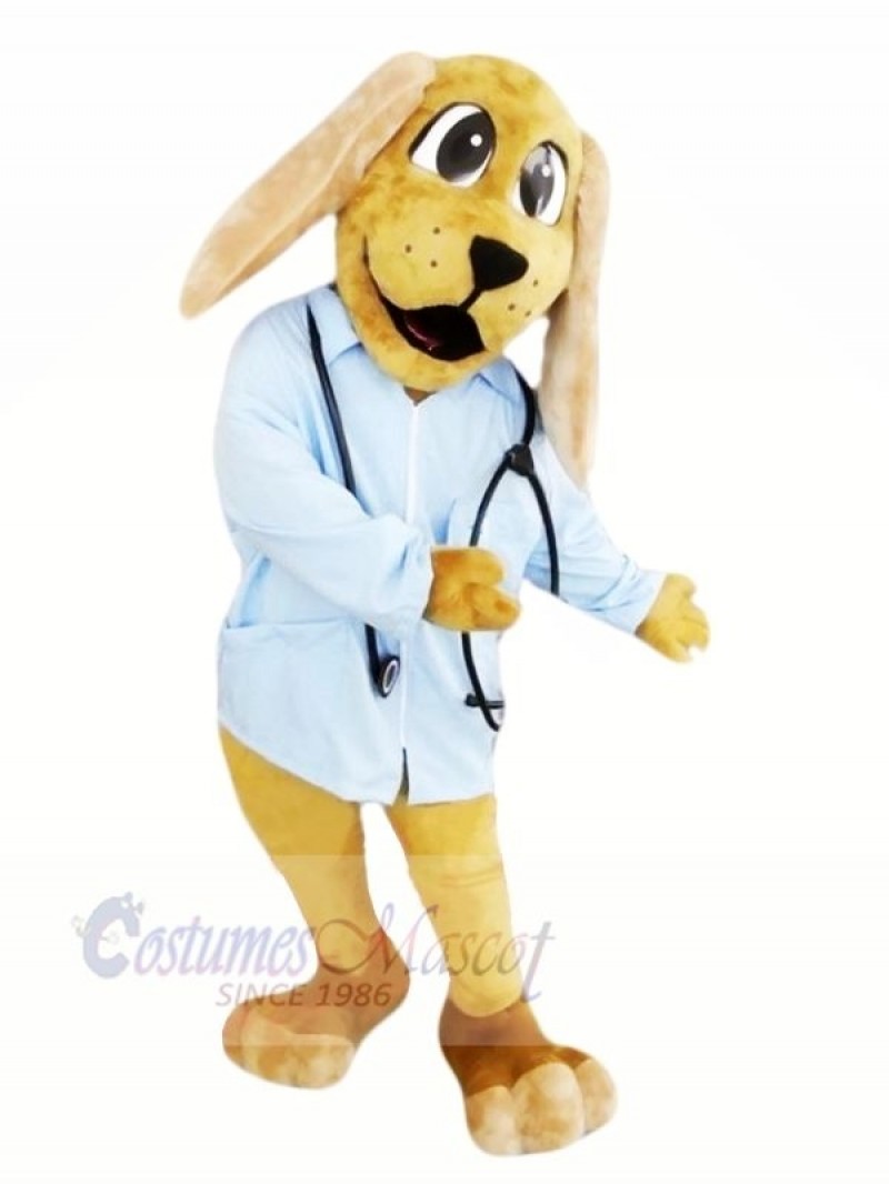 Doctor Dog with Blue Shirt Mascot Costumes Animal