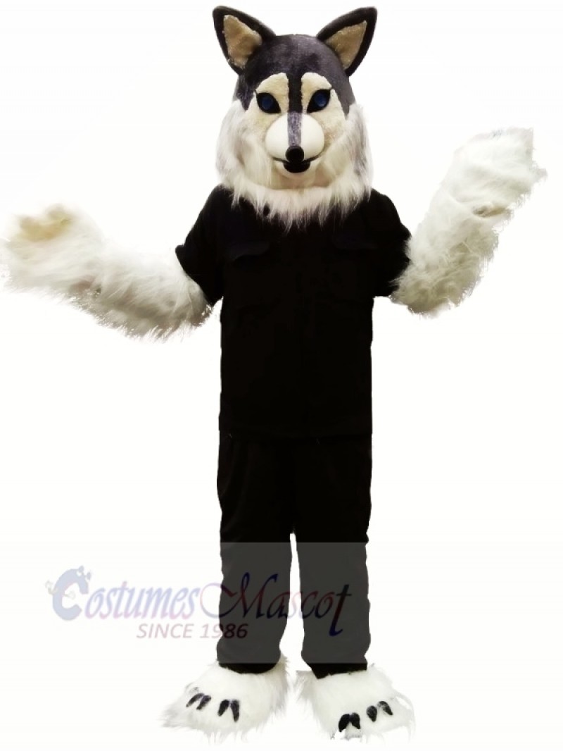 Grey Wolf Husky Mascot Costumes Cartoon