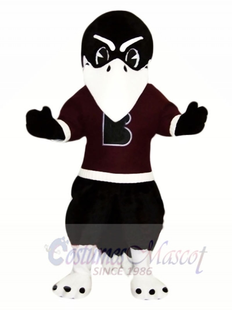 Black Raven with White eyebrows Mascot Costumes Animal	