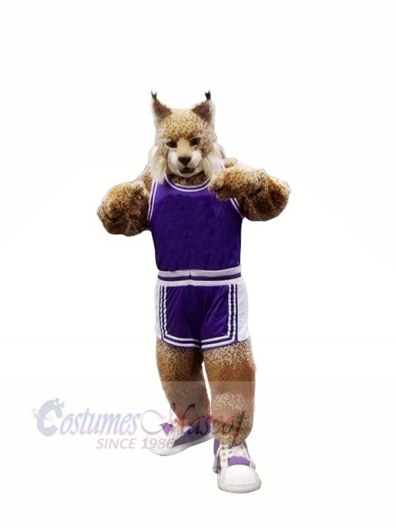 School Bobcat in Suit Mascot Costumes Cartoon