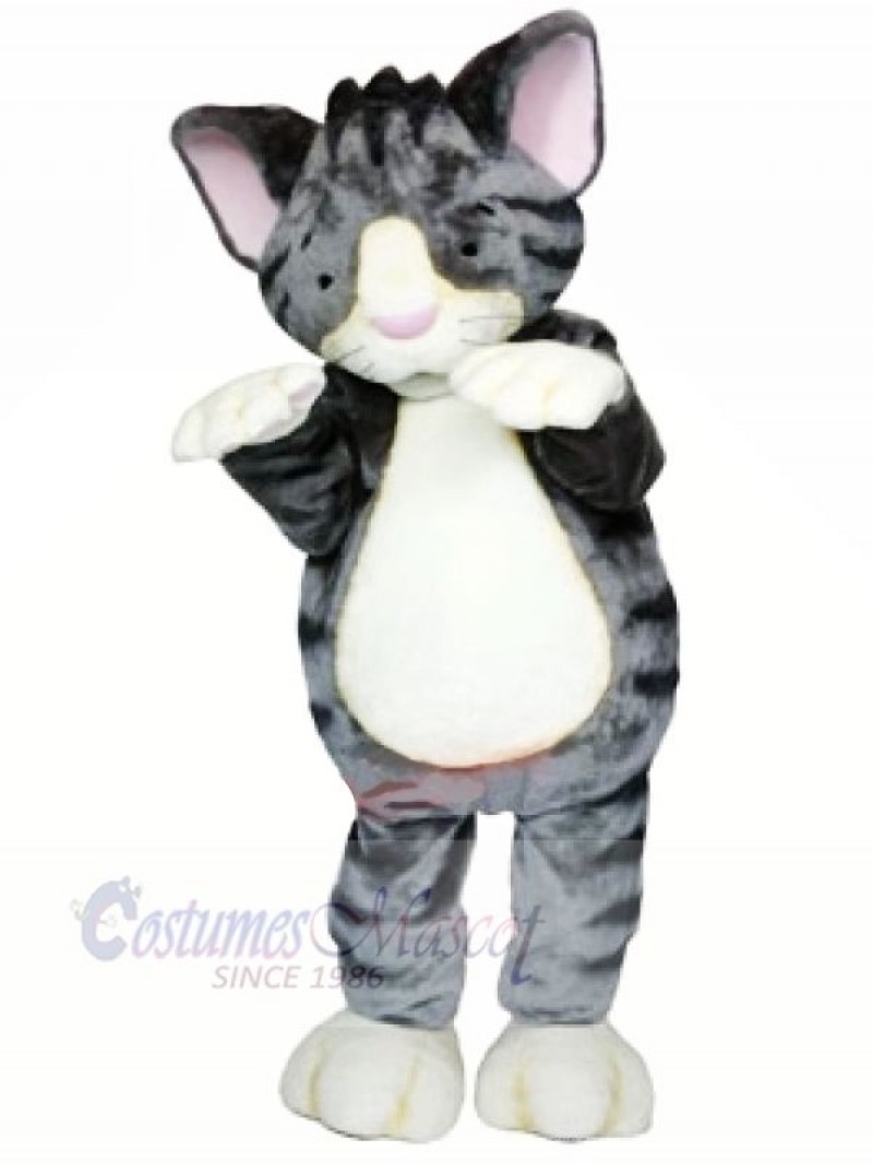 Lightweight Grey Cat Mascot Costumes Cartoon