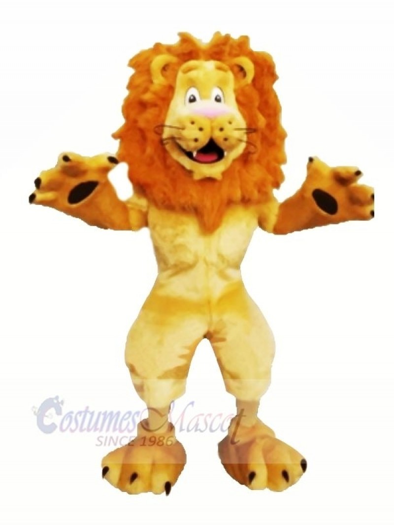 Happy Furry Lion Mascot Costumes Cartoon