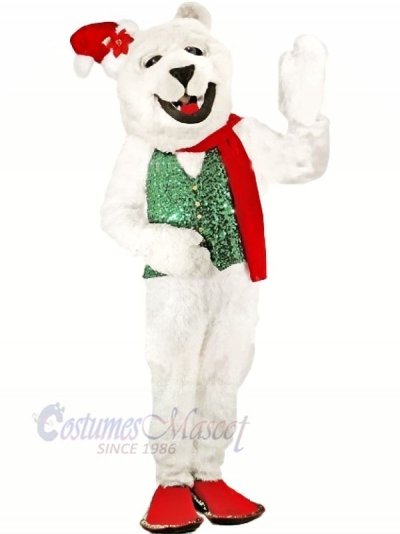 Holiday Polar Bear Mascot Costumes Cartoon