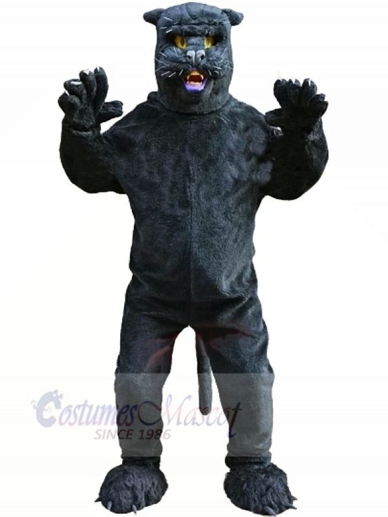 Sleek Black Panther Mascot Costumes Cartoon