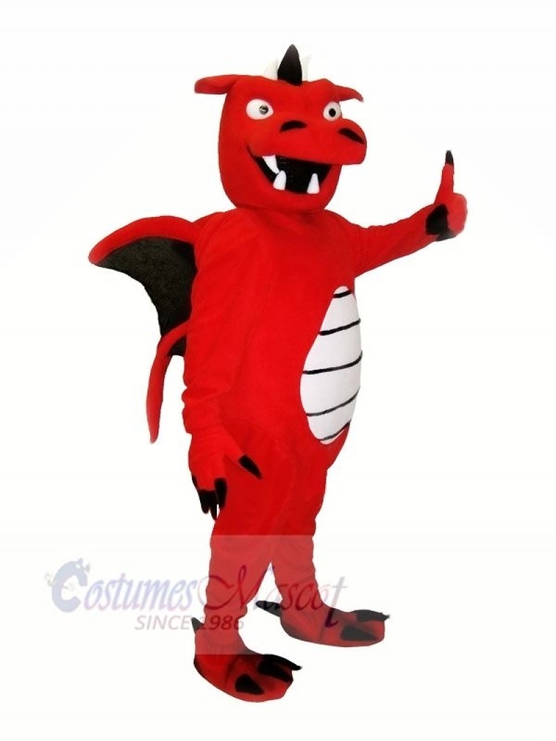 Red Strong Dragon Mascot Costumes Cartoon