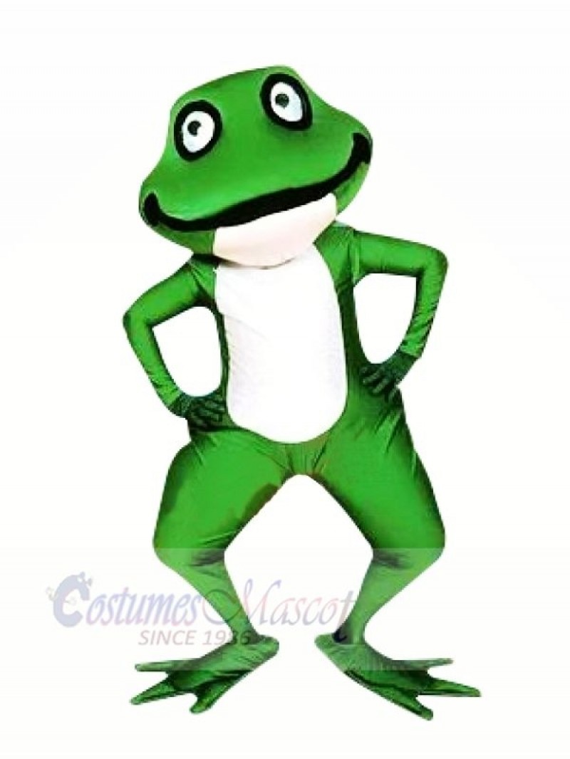 Realistic Green Frog Mascot Costumes Cartoon