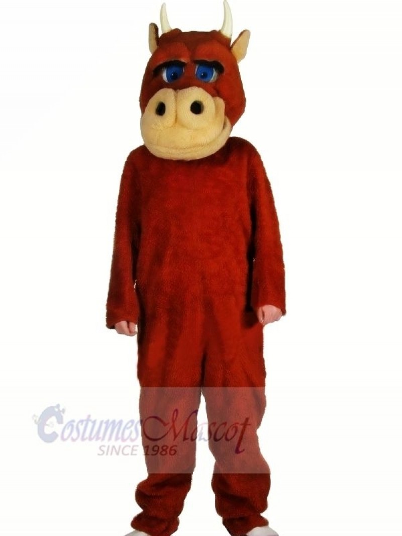 Strong Brown Bull Mascot Costume Adult