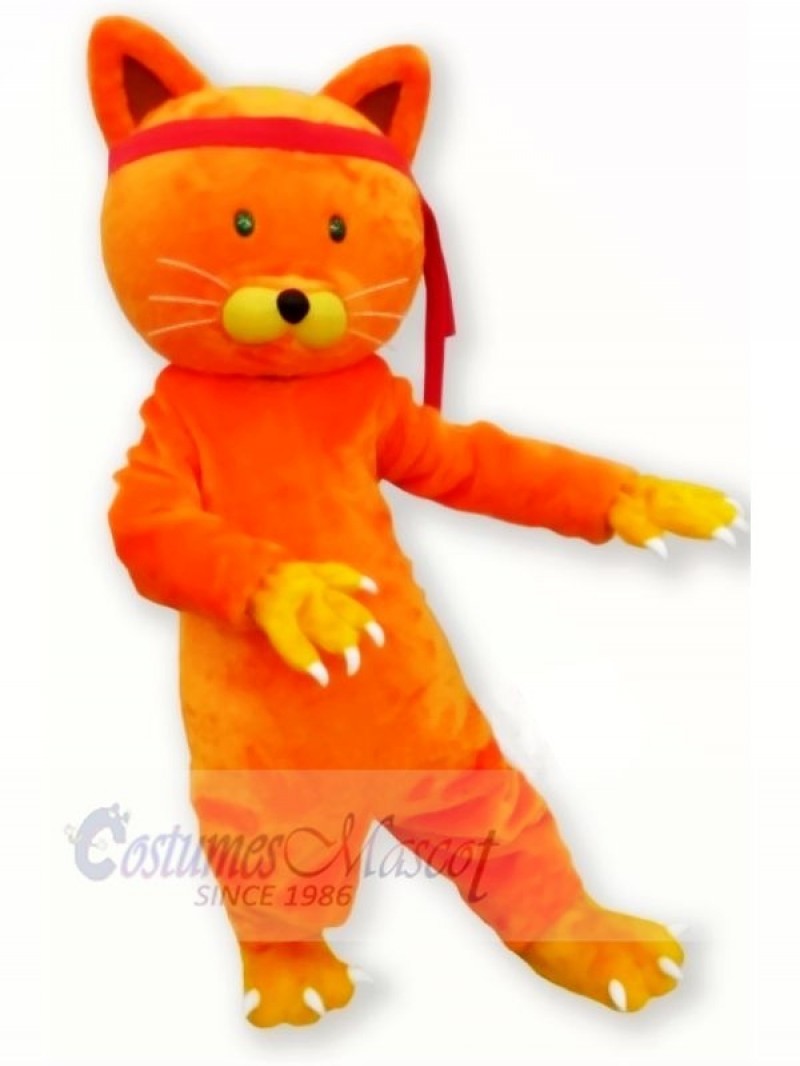 Cute Orange Cat Mascot Costumes Cartoon