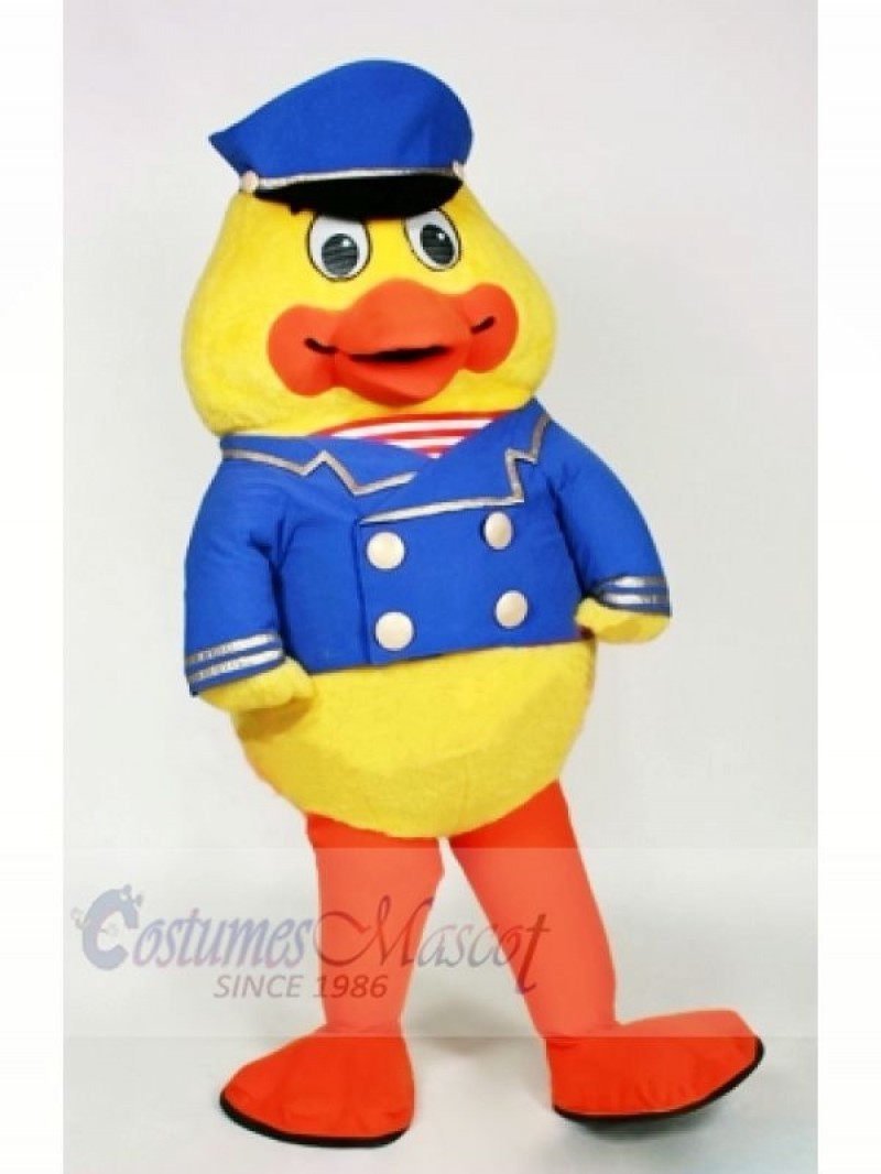 Papa Duck with Blue Hat Mascot Costumes Cartoon	