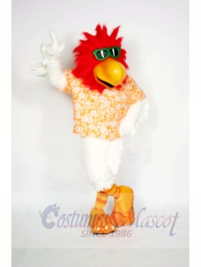 Cool Rooster with Red Hair Mascot Costumes Animal