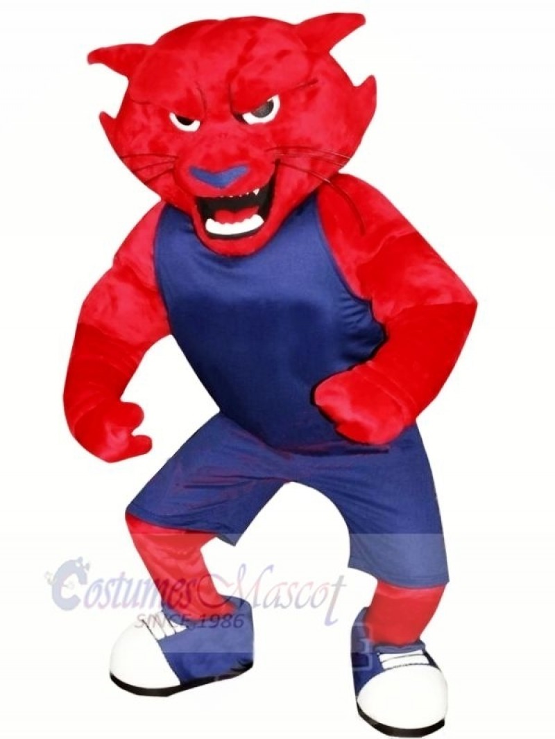 Red Leopard Mascot Costume Cartoon	