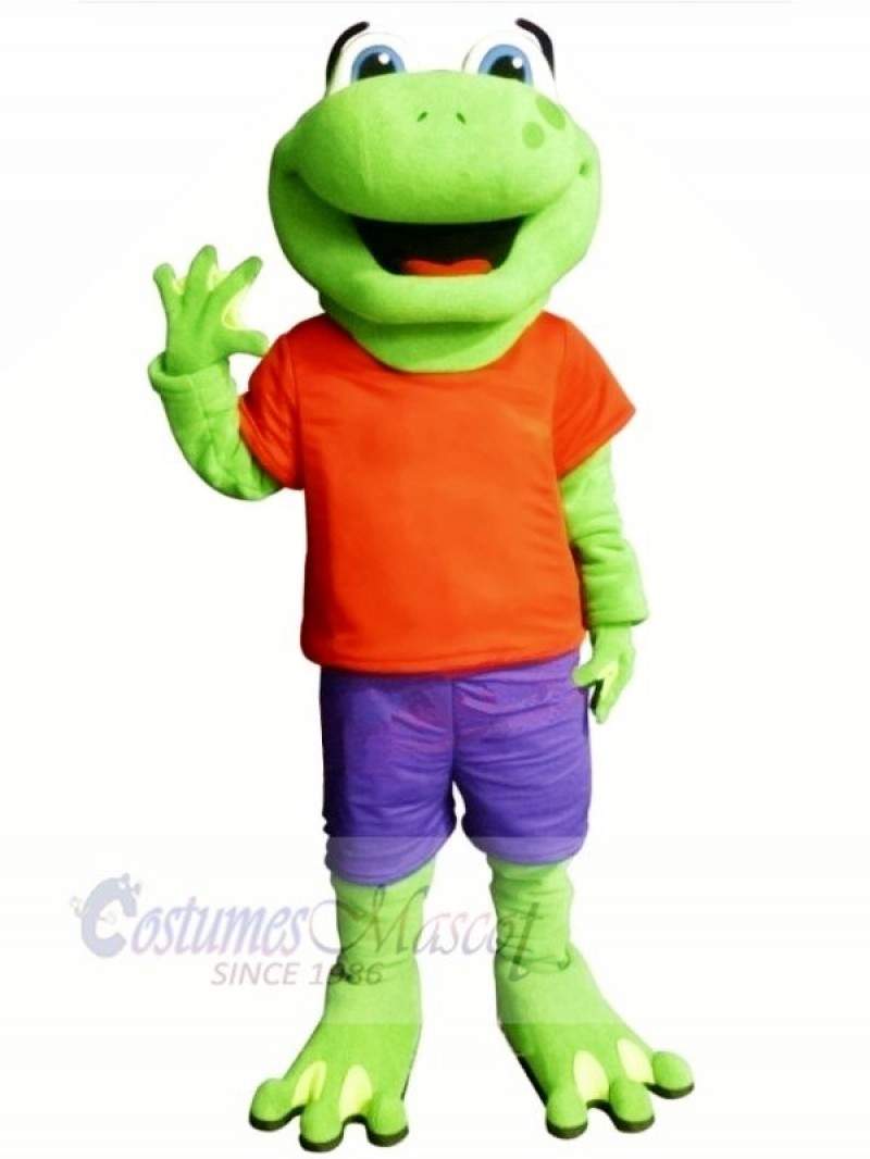 Frog with Orange T-shirt Mascot Costumes