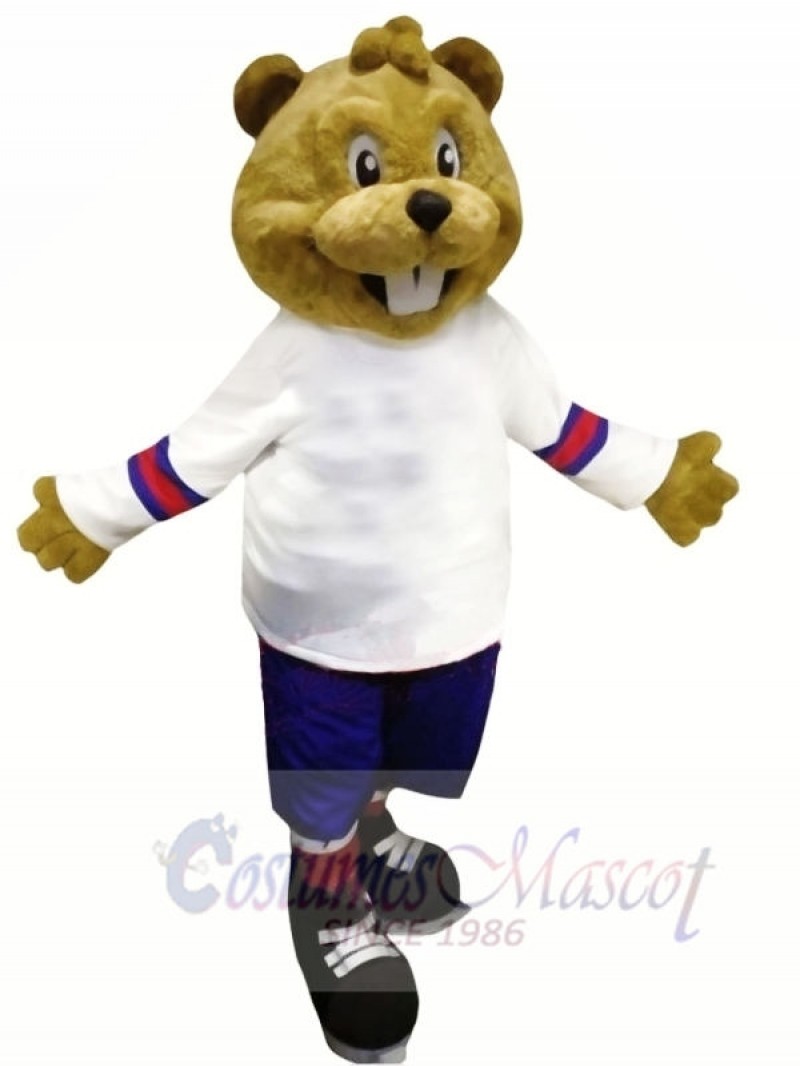 Brown Beaver with Suit Mascot Costumes Animal