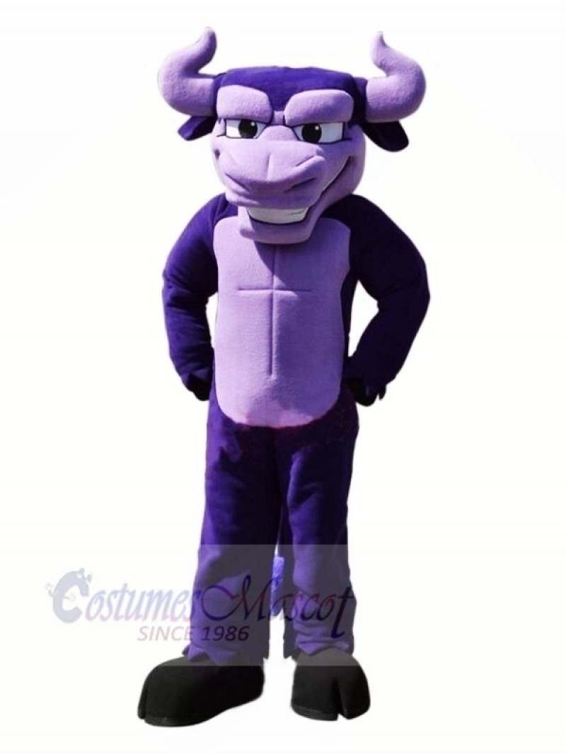 Power Purple Bull Mascot Costumes Cartoon