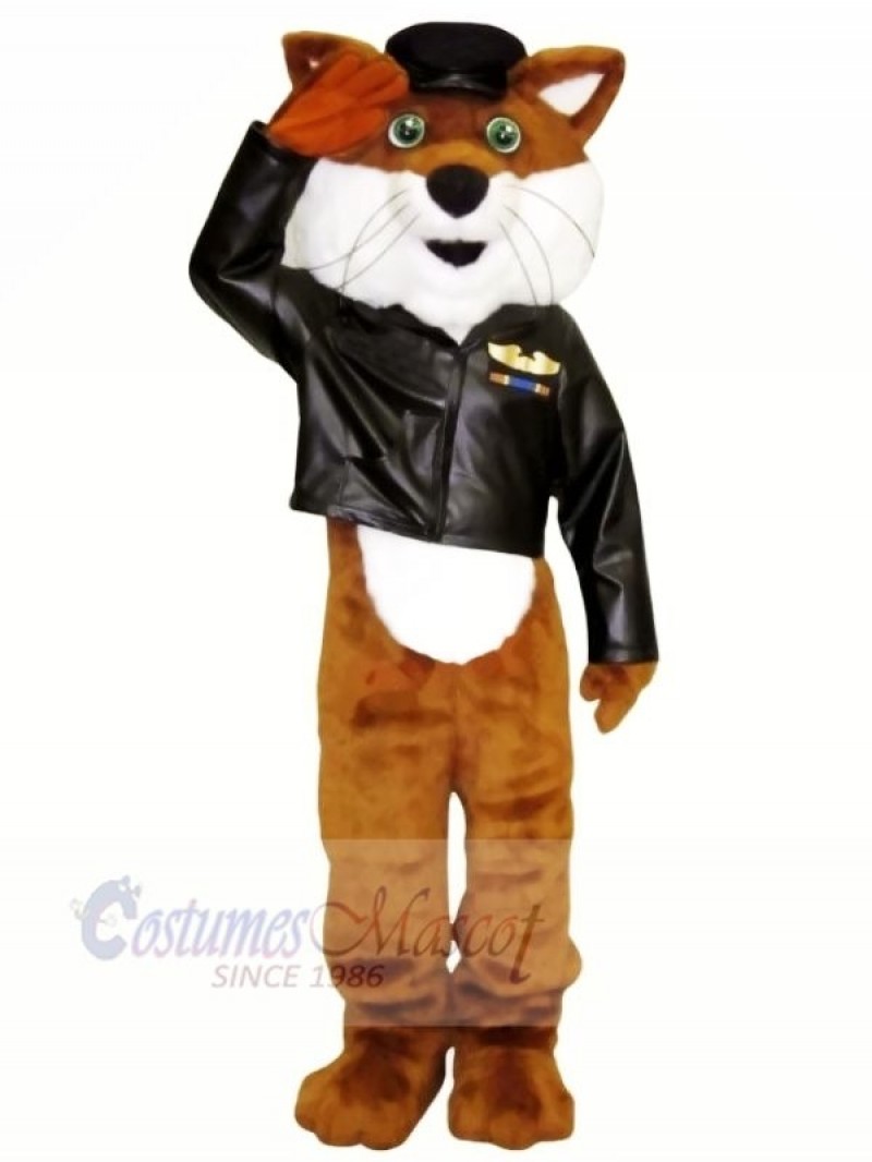 Pilot Fox in Jacket Mascot Costumes Cartoon