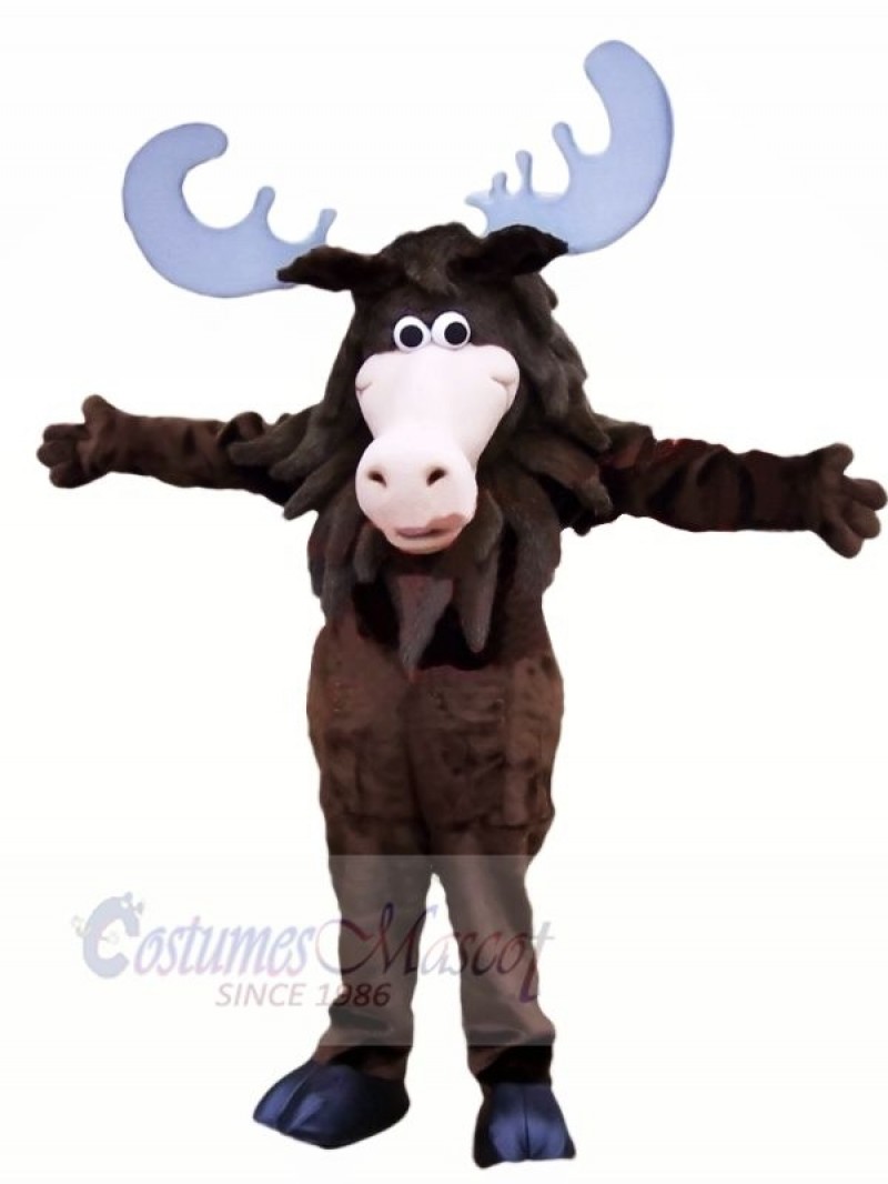 Smiling Black Moose Mascot Costumes Cartoon