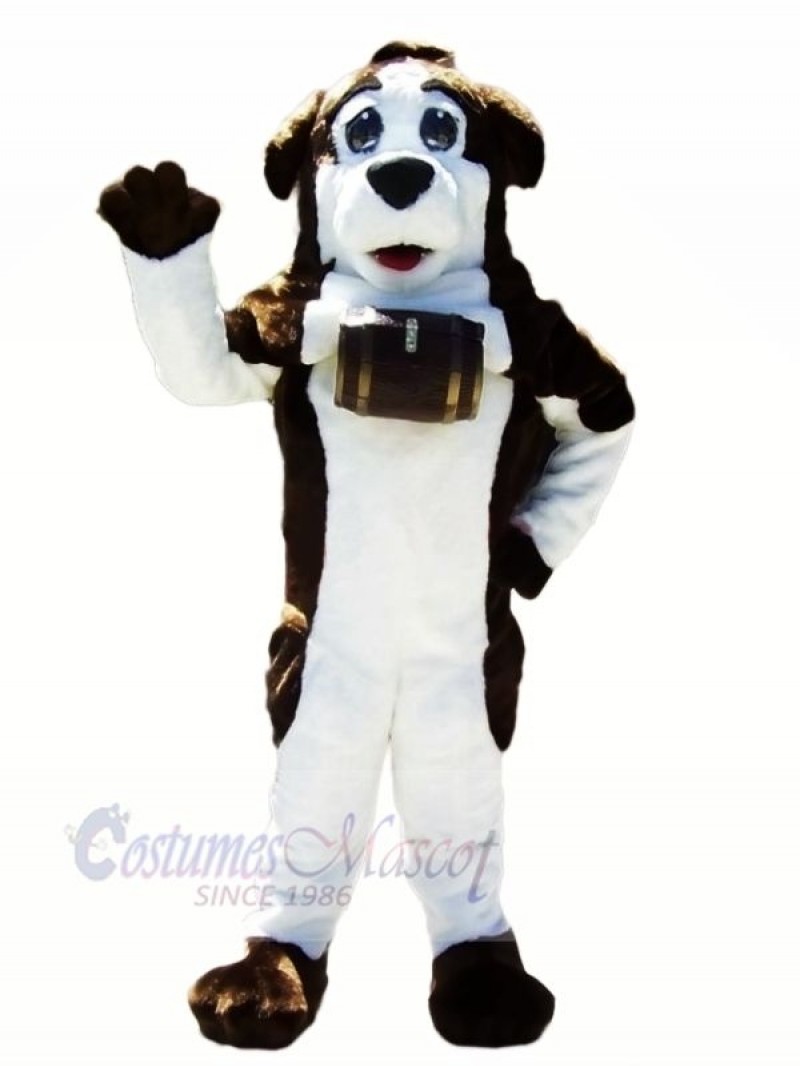 Brown and White Saint Bernard Dog Mascot Costumes