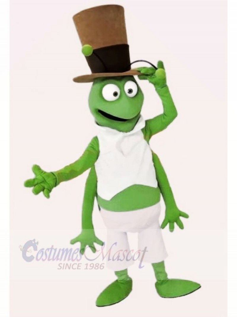 Grasshopper with Black Hat Mascot Costume