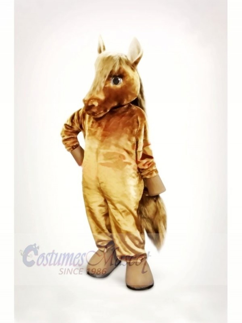 Lovely Brown Horse Mascot Costume Cartoon