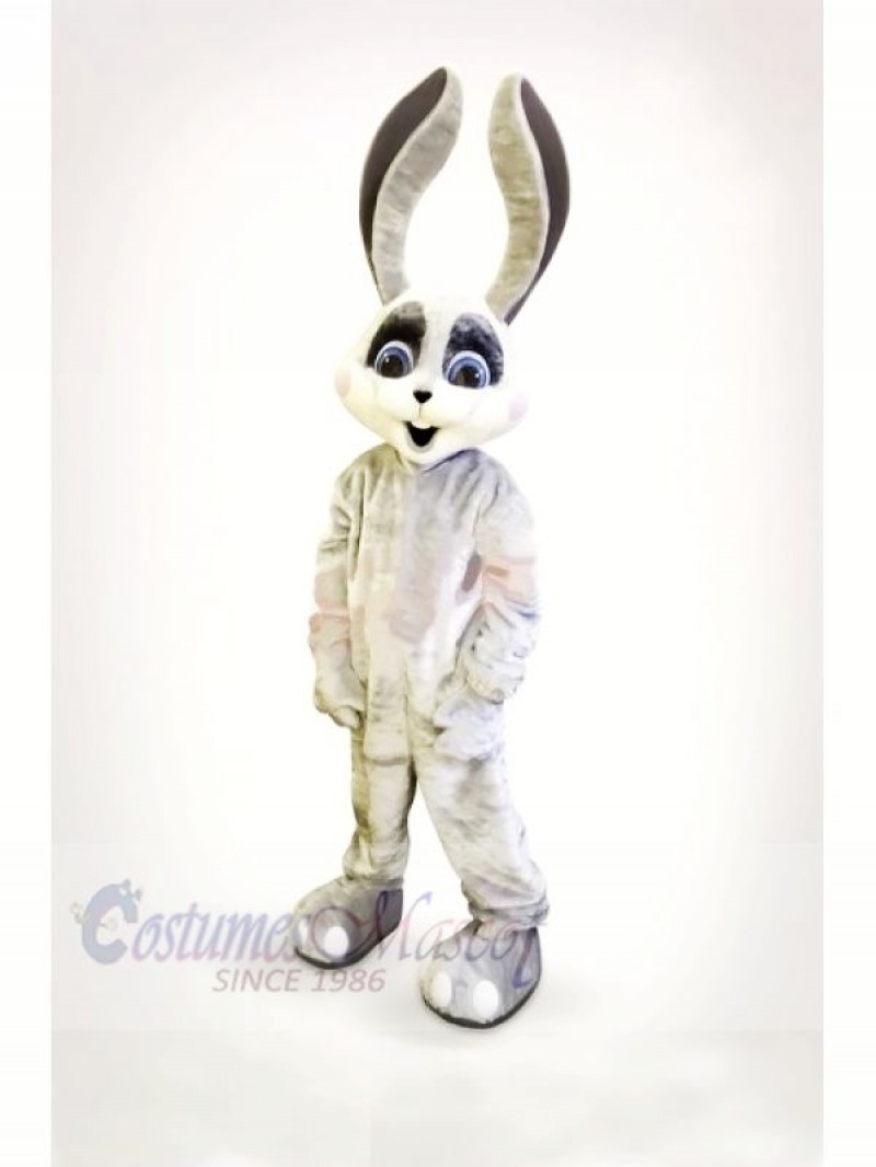 Smiling Bunny with Long Ears Mascot Costumes Cartoon