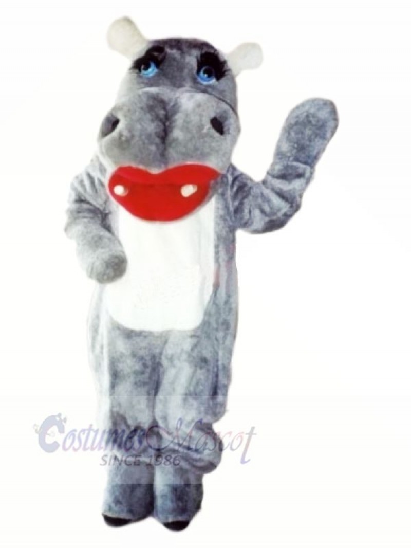 Lovely Grey Hippo Mascot Costumes Cartoon