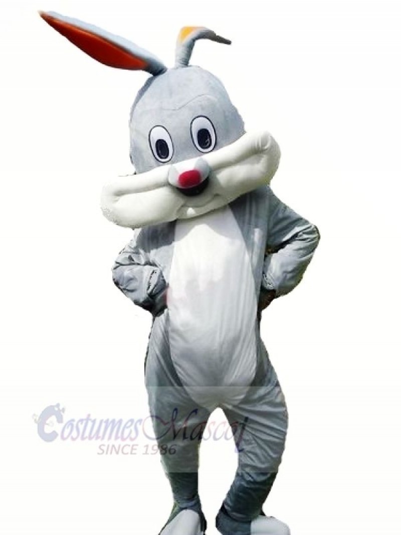 Happy Grey Rabbit Bunny Mascot Costumes Cheap	